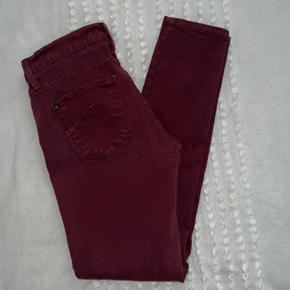 Deep Red/Purple Aged Denim Jeans